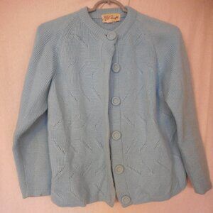 Vintage Size M Baby Blue Sweater Cardigan